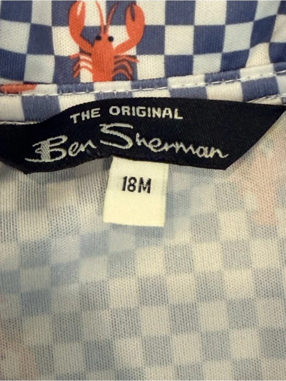 Ben Sherman Toddler Boys 18M Lobster‎ Checkered Polo Shirt and Coral Shorts Set